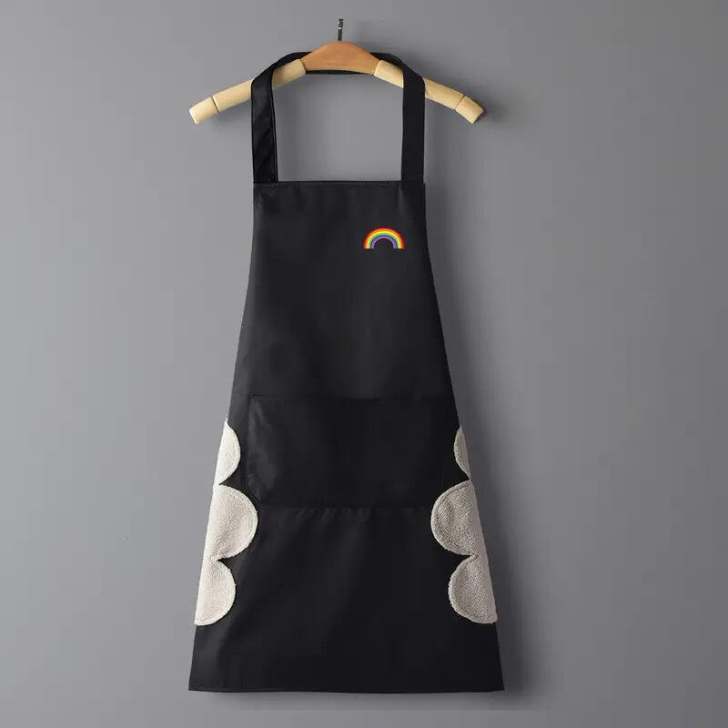 Waterproof apron with towel black