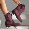 Winter Snow Ankle Boots Suede Mid Heels Shoes Designer 2025 Trend Chelsea Chunky Casual Fashion Walking Cozy Pumps Botas Mujer