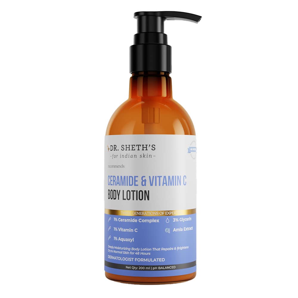 

Dr. Sheth s Ceramide & Vitamin C Body Lotion 200 ml Pack of 1 | Deep Moisturizing & Brightening Skin Care