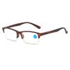Spring Hinge Half Frame Anti Blue Light Square Reading Glasses Women Men Prescription +1 0 To +4 0 Diopters