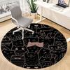1pc Cat Pattern Office Round Area Rug, Under Office Chairs Bedroom Living Room Home Decor, Room Deco