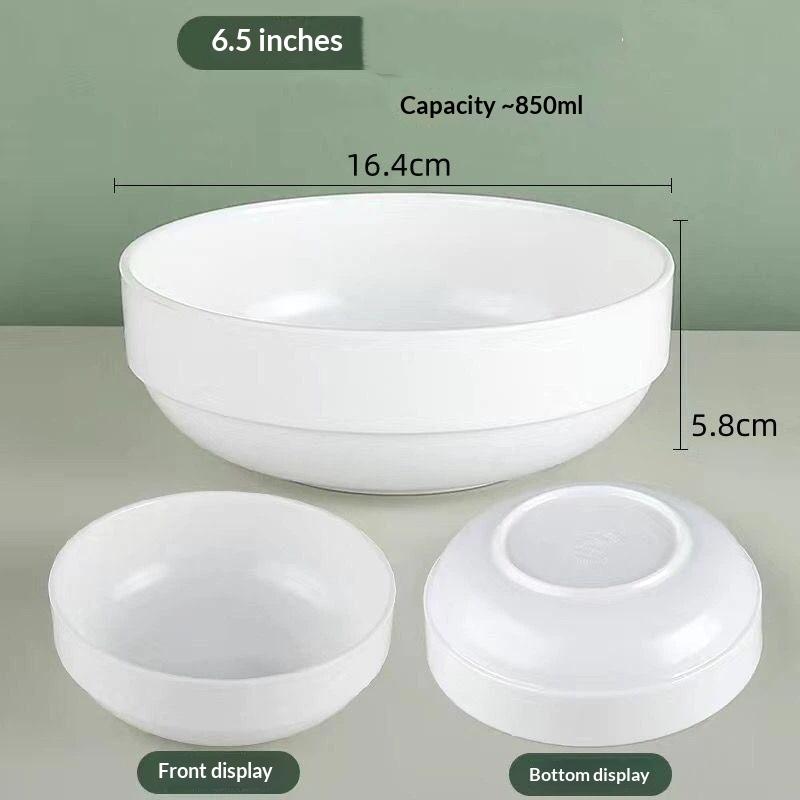 White Bowl Melamine Soup Bowl Round Porcelain Bowl Round Plastic Seasoning Bowl Rice Bowl Sugar Water Bowl