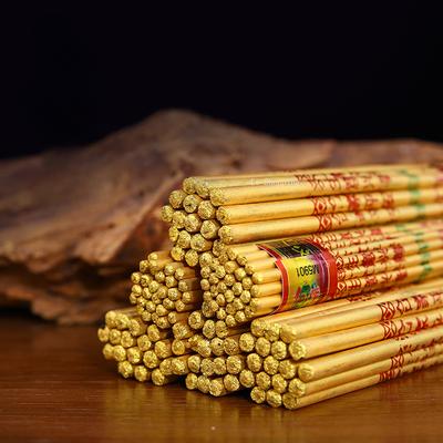 Bambusstäbchenräucherwerk Verblasst nicht Handvergoldete Schriftzeichen Räucherwerk Haus-/Tempelverehrung Buddhaverehrung Gott des Reichtums Rauchloses Aroma
