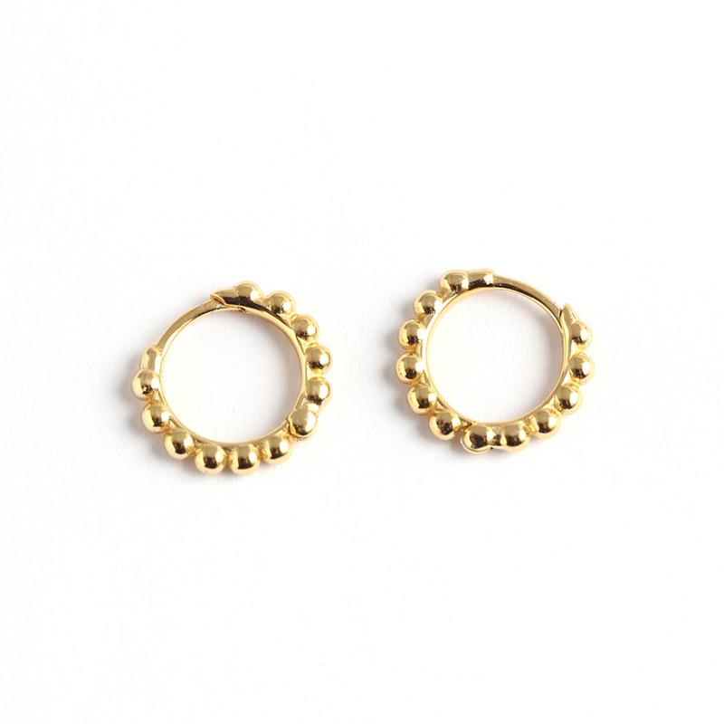 Price Silver Geometric Silver Bead Ring Fashionable Earrings for Women 18k Gold-plated Boutique Jewelry Gifts Trendy