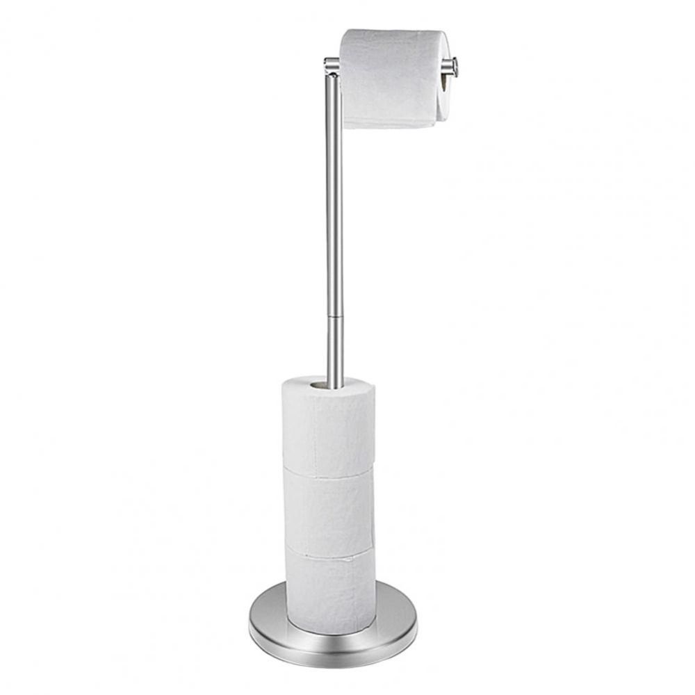Rustproof Free Standing Toilet Paper Holder Stainless Steel Roll Paper Storage Rack  Bathroom