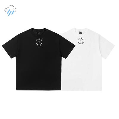 High Quality Cotton Black White Loose Tshirt Unisex Unisex Simple Small Gothic Letters Logo Print Saint T Shirt Casual Tee Tops