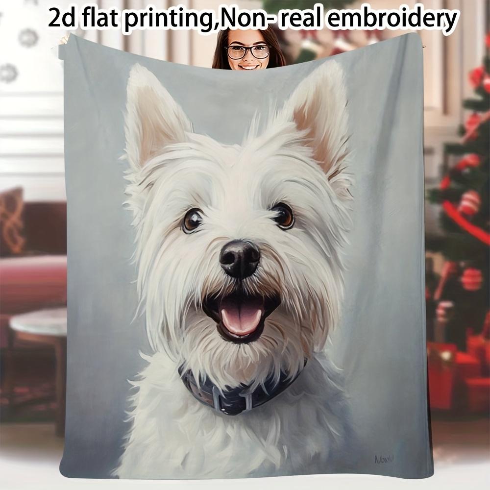 1 Piece Of Vintage Style Custom Po Blanket, Twill Fabric, High Quality, Single-Sided Printing, Jack Russell Meme Design