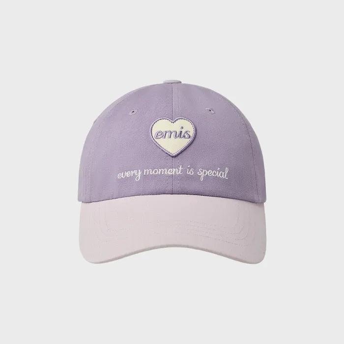 HEART WAPPEN TONE ON TONE BALL CAP-PURPLE