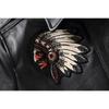 Chinese Size Indian Embroidery Coat Genuine Cowhide Casual Leather Jackets for Men Leather Jacket Spring Autumn