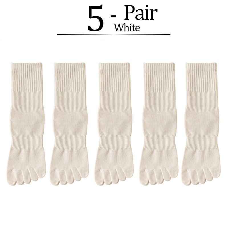 5 Paar/Los Damen Fünf-Zehen-Socken 100% Baumwolle Einfarbig Damen Zehensocken Sport Frühling Herbst Harajuku Zehensocken