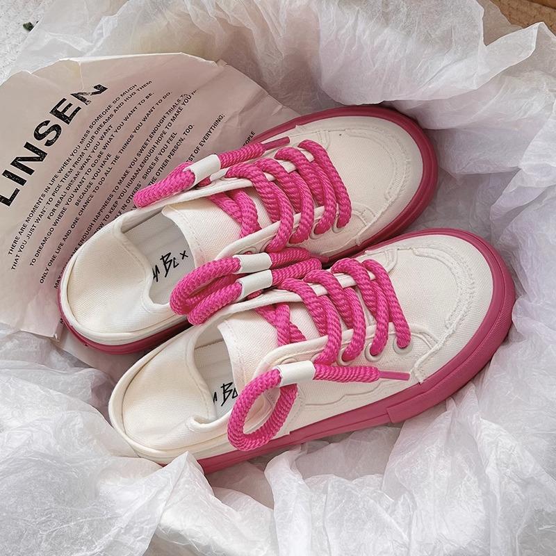 

Осенние парусиновые туфли универсальные ретро повседневные туфли на платформе 2025 года интернет-знаменитости новые популярные новые китайские спортивные туфли женские 35 розовый
