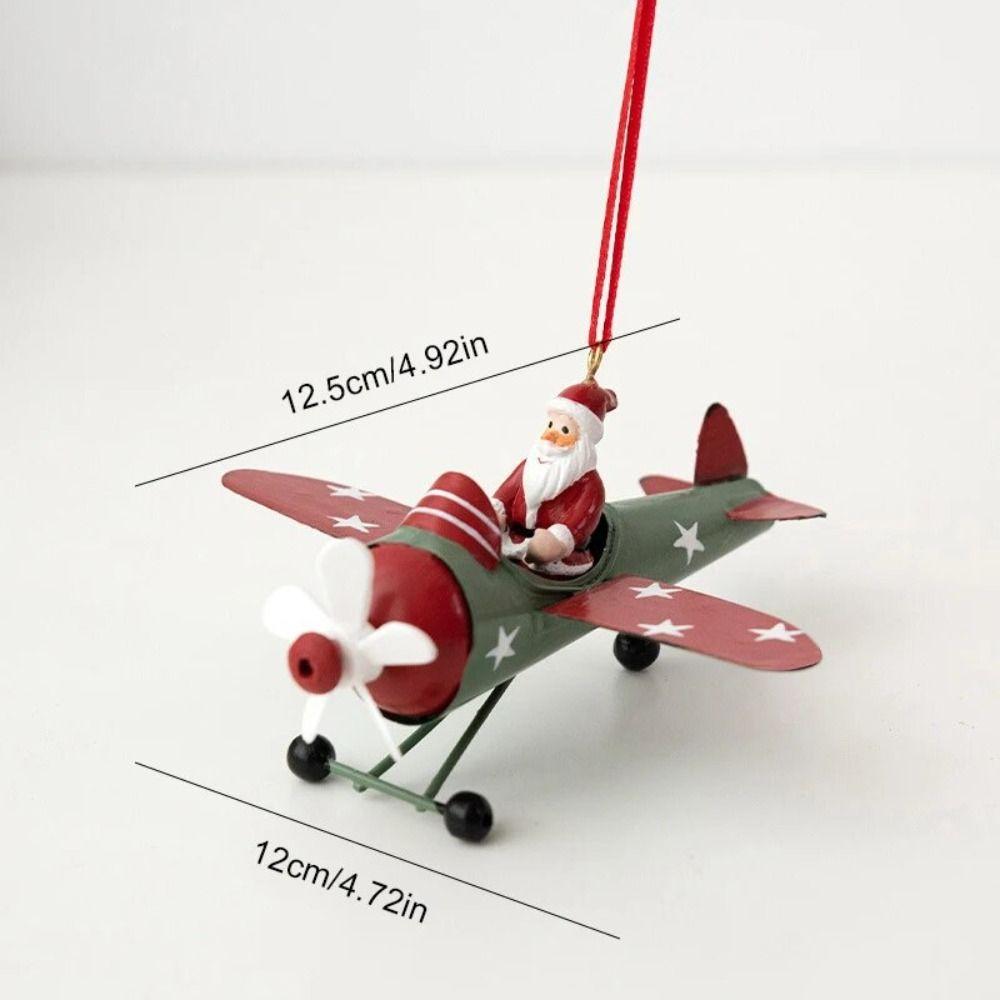 Antique Style Santa Airplane Model Santa Christmas Tree Hanging Ornaments  Desktop