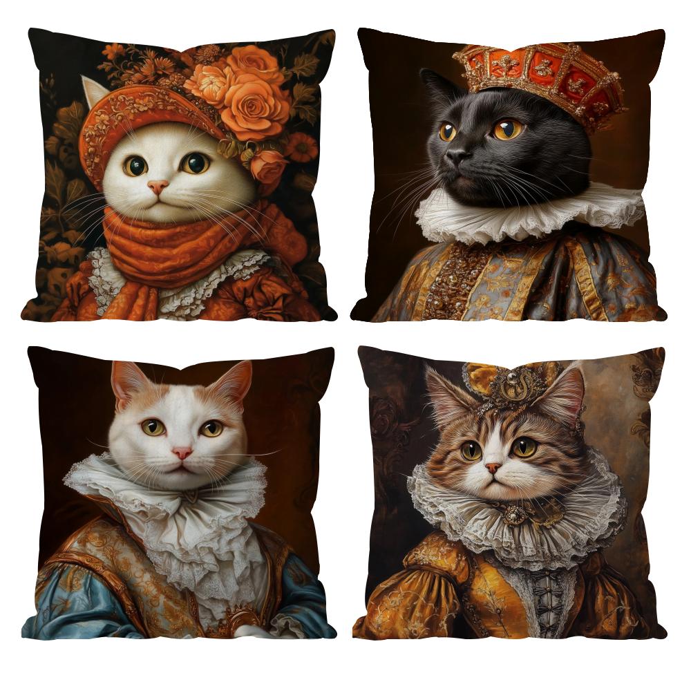 Cute Cat Printing Decorative Cushion Cover Pattern Printed Pillowcase for Living Room Sofa Cushion Cover & Bedroom Decor
