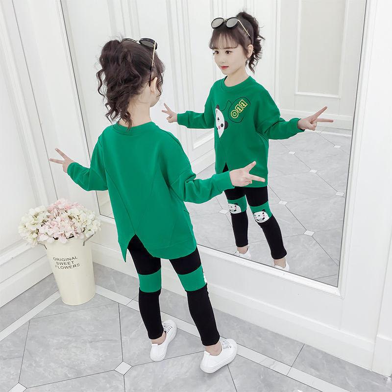 Two-piece Sports Girls' Clothes, Fashion Western Style Fried Street Pants, Sweaters, Spring and Autumn Clothes