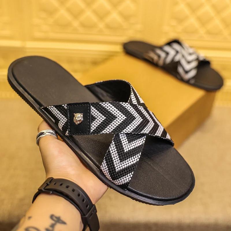 Men Flip Flops Genuine Leather Trend Summer Anti-skid Man Slippers Outdoor Light Casual Beach Sandals Household Slides for Men