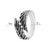 Vintage Angel Devil Wing Open Adjustable Ring Retro Feather Finger Ring for Men Women Couple Fashion Jewelry Gift