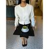 2026 Soft Elegant Short Knit Cardigan Women Long Sleeve Sweater