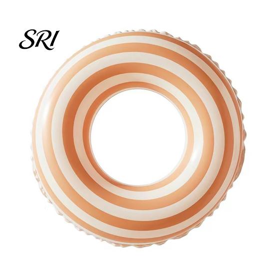 PVC Swim Rings Vintage Striped Swimming Ring Thickened Inflatable Leakproof Men Women Pool Float Tube for Beach Party Child Water