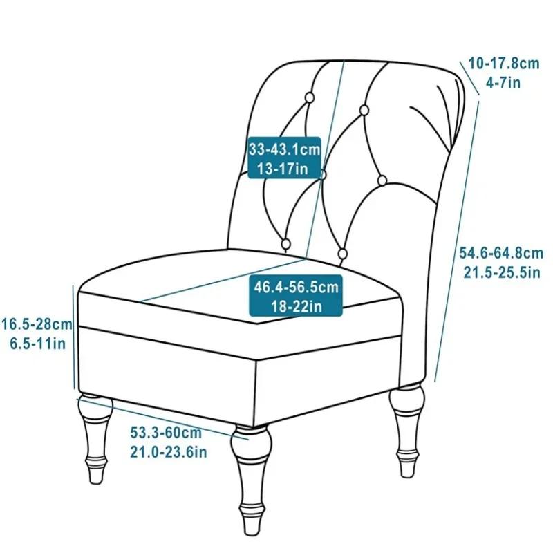Floral Printed Nordic Armless Accent Chair Cover Single Sofa Stool Slipcover Stretch Chair Seat Covers Elastic Couch Protector