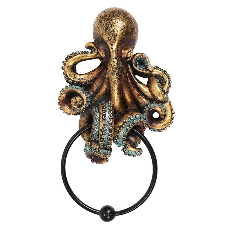 

Octopus Knocker Hooking Wall Background Wall Decoration Realistic Octopus Sculpture Home Decoration Accessories as the picture