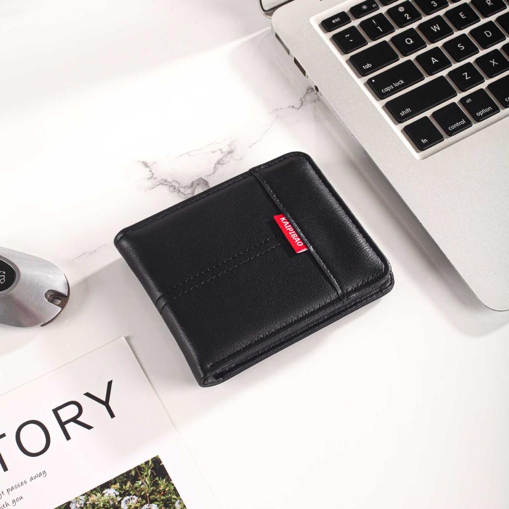 2025 new men's wallet short hot-selling bag ultra-light change bag retro casual buckle square bag