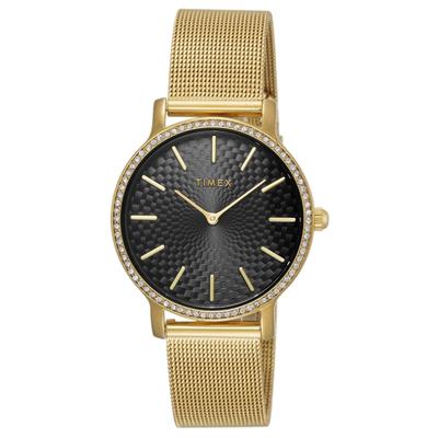 Uhr Timex TRANSCEND Schwarzes Zifferblatt Messing Mineralglas Quarz Japanisches Uhrwerk 34MM Amerika Uhr TW2V52300 Gold [TIMEX] Damen [Artikel]