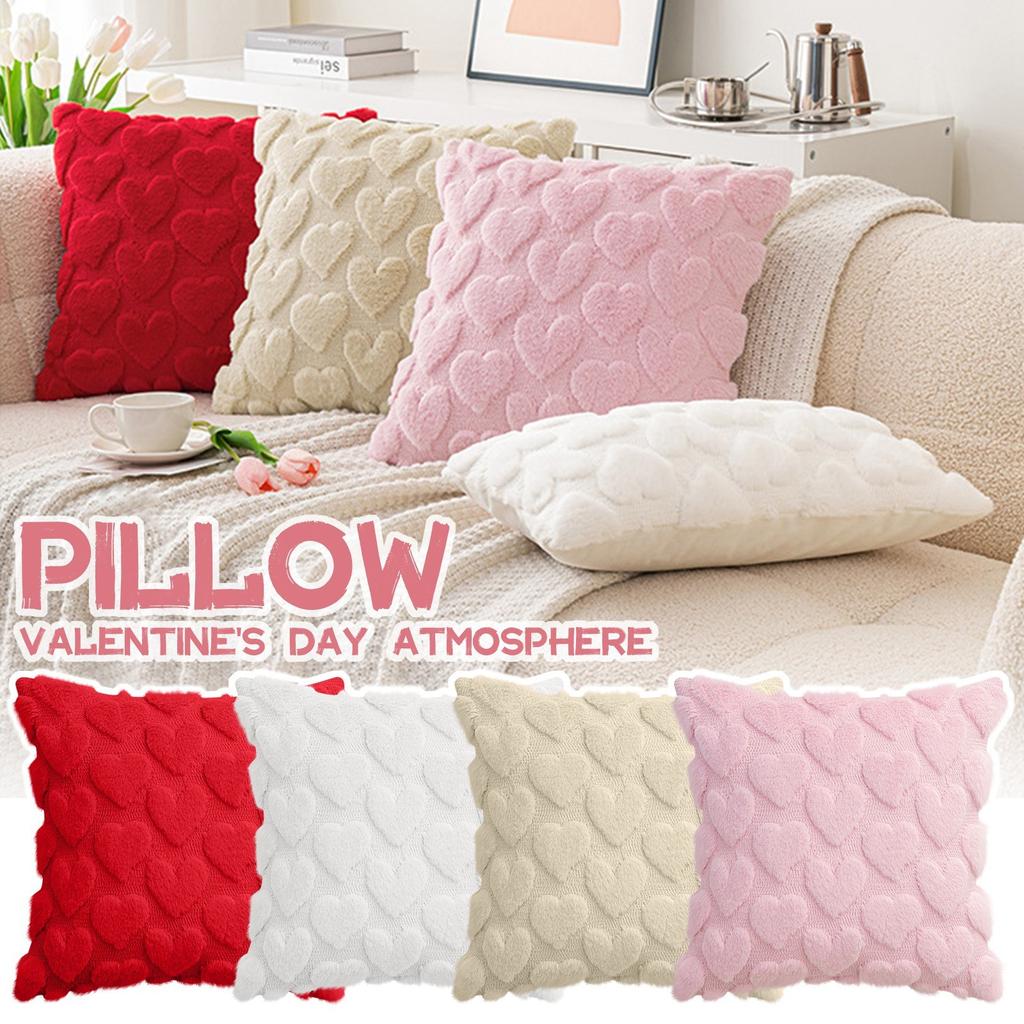 Valentinstag Liebe Plüsch Kissenbezug, Wohnzimmer Sofa, Herzförmiges Kissen, Kissenbezug