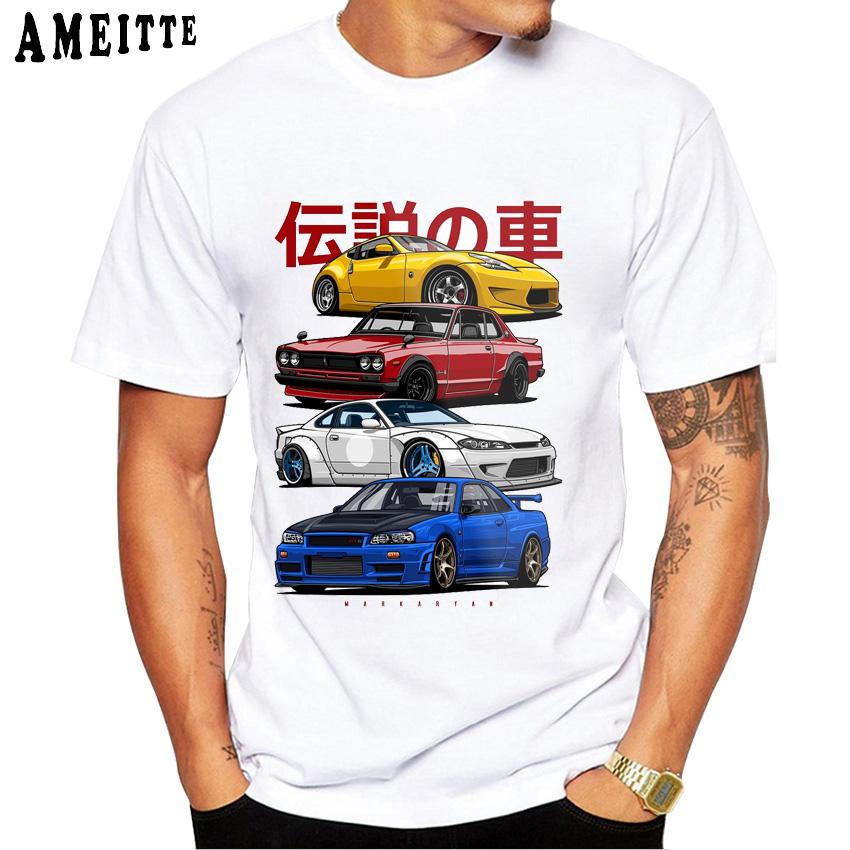 Harajuku JDM Legend Car T-Shirt Summer Men Short Sleeve Drive The Janpan Cars Sport TShirt Cool Boy Driver Race Casual TeesTops