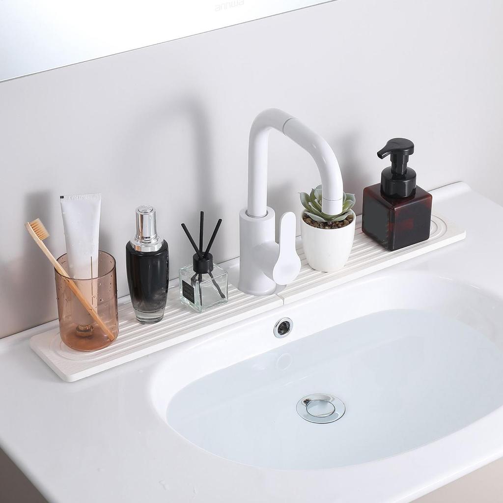 Circular Groove Faucet Pad Kitchen Sink Drying Pad Absorbent Faucet Mat Diatomite Sink Protector Splash Guard Stone Drip Catcher