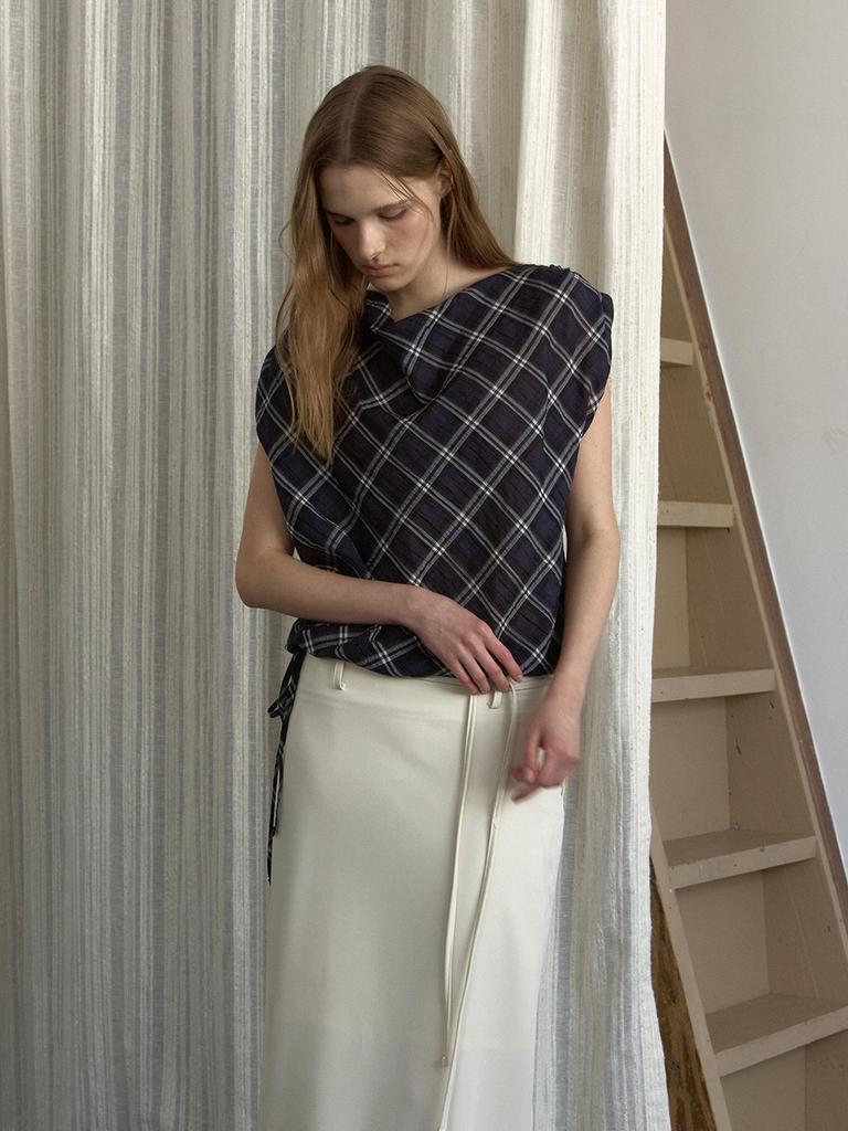 OVEOF Clen Cowl Neck Blouse_Navy