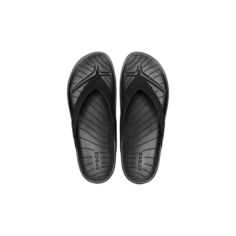 Crocs Sommer-Stil Flip Flip 21cm Damen-Sandalen, Schwarz,