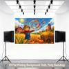 2D flat surface 1 piece of background fabric for a harvest scene of crops in a rural autumn landscape suitable for families