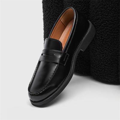 Fashion Outdoor Men's Classic Black Leather Loafers Comfortable Soft-Soled Business Office Shoe Fashionable Non-Slip Wedding Dress Shoes