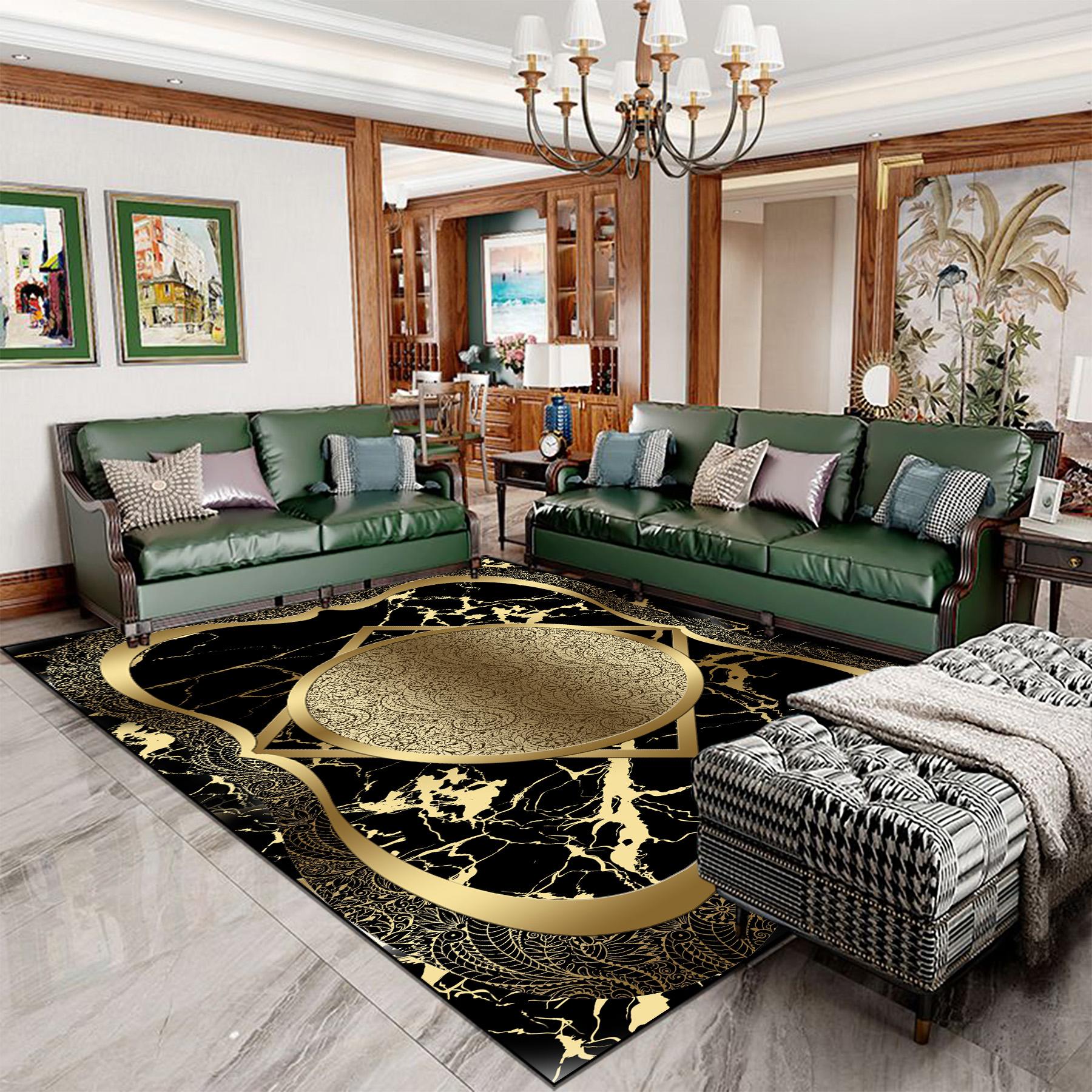 Alfombra Moderna de Lujo para Sala de Estar Decoración de Área Grande Alfombras para Área de Sofá Lavable Antideslizante Alfombra de Piso para Dormitorio Vestidor Personalizable 60x90cm door mat