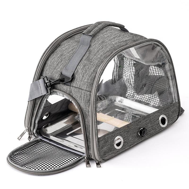 Portable Bird Travel Carrying Box Transport Bird Cage with Stainless Steel Tray Pet Multifunctional Parrot Bird Bag Outdoor