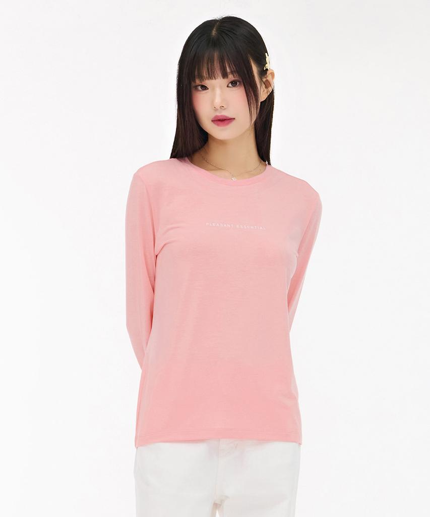 CHASECULT Women'S Lettering Long Sleeve T-Shirt - Pink