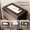 Vintage Wood Grain Wall-Mounted Tissue Box & Storage Rack - Double-Layer, Punch-Free Toilet Paper Holder
