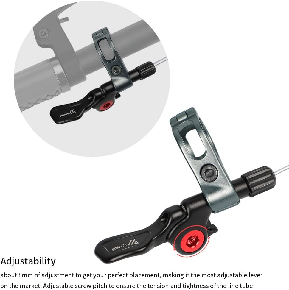 BBxunsless MTB-Sattelstützen-Dropper-Fernhebel, verstellbarer Rennrad-Drop, mechanische Fernbedienung für 22,2-mm-Lenker, Schwarz