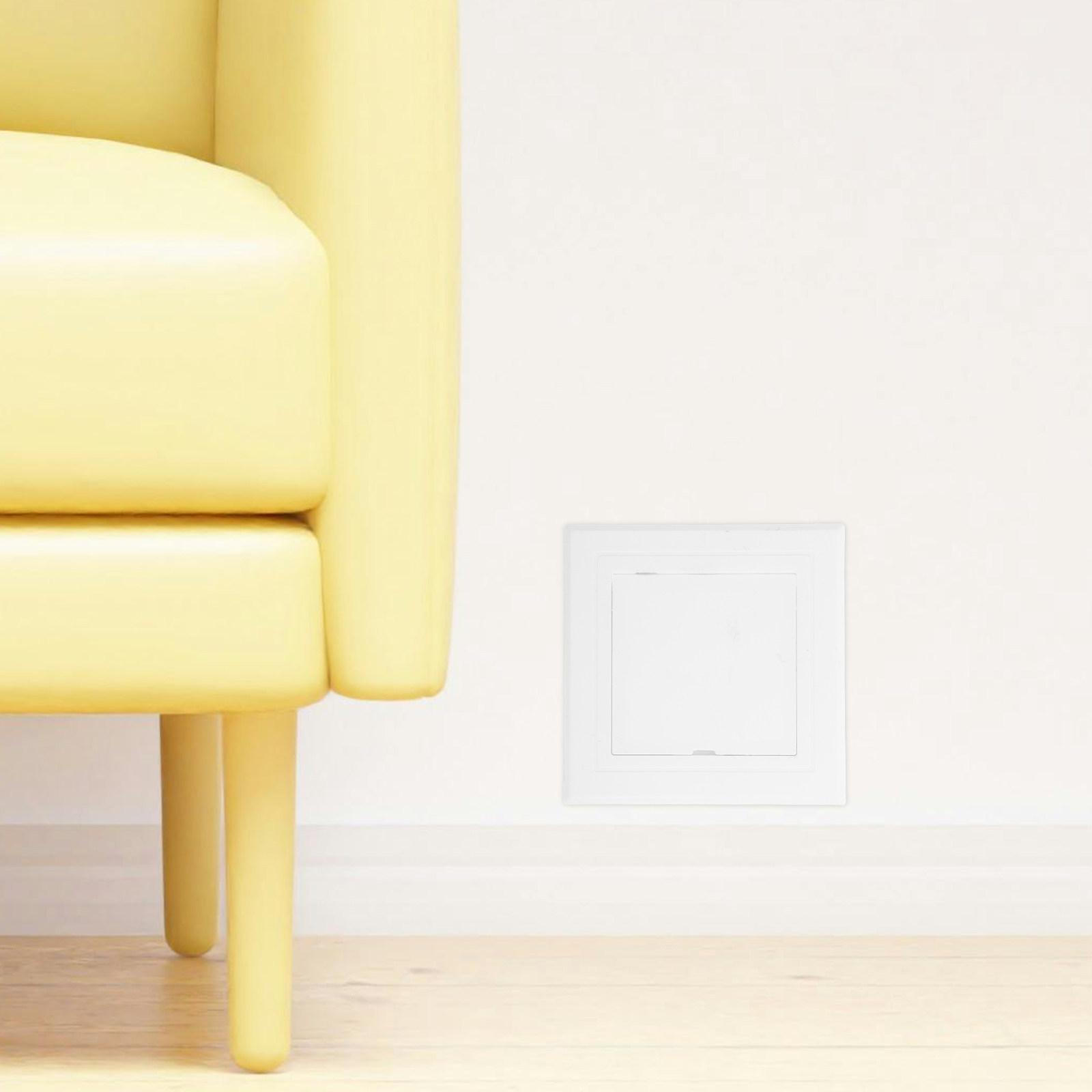 

Square White ABS Inspection Door Cover for Ceiling Wall Drywall Access Panels Air Conditioning Units Electrical Plumbing 12.3X12.3X2.1CM