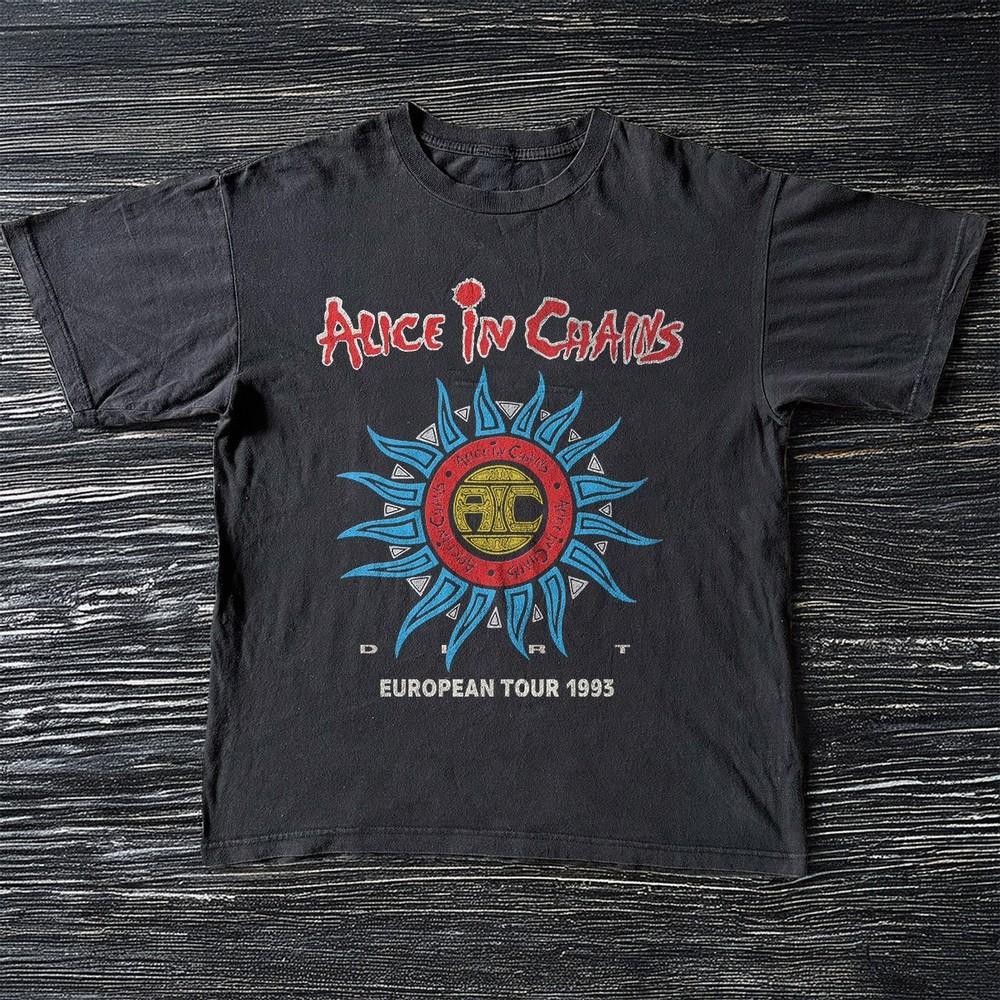 NEW Alice In Chains Tour 1993 Black Retro Rock Band TShirt S5XL Unisex T-Shirt L