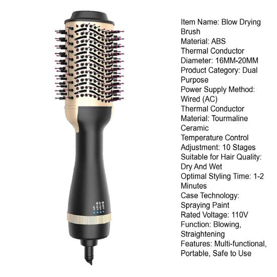 Multi-functional Blow Dryer Brush Wired Thermal Brush Heated Round Brush Electric Hair Straightening