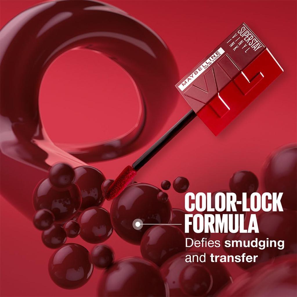 Maybelline Glossy Super Stay Vinyl Ink Liquid Lip Color 4.2Ml Sultry High Shine Longwear Lipstick For Vibrant Lips