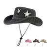 Retro Stars Pink Western Cowboy Hat Men and Women  Outdoor Camping Alpine Cap Summer and Autumn Big Brim Sun Proof Bucket Hat