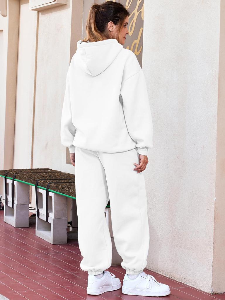 European & American Women's Autumn/Winter 2-Piece Casual Hoodie Sweatshirt and Sweatpants Set