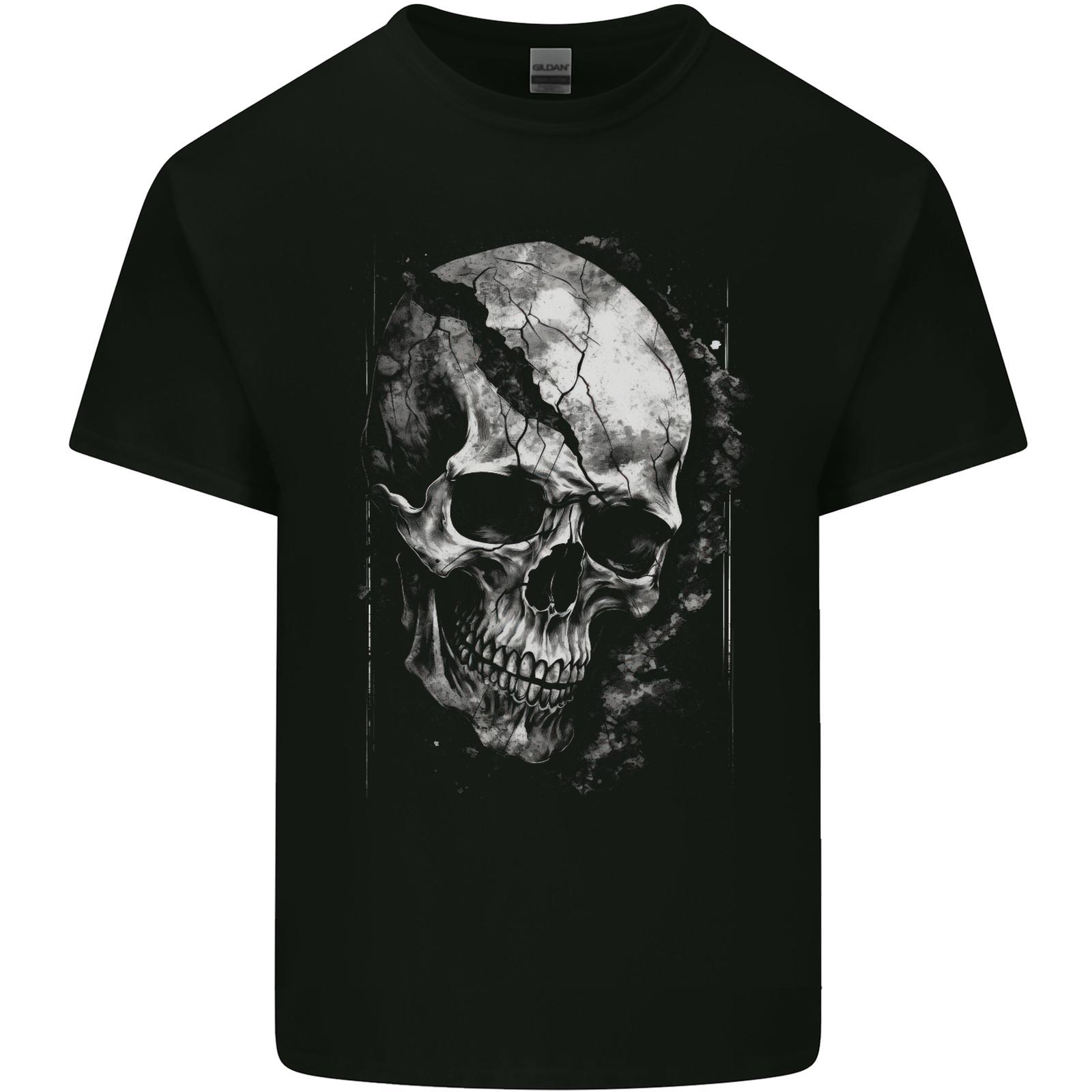 Cracked Skull Mens Light Cotton T-Shirt XXXXL
