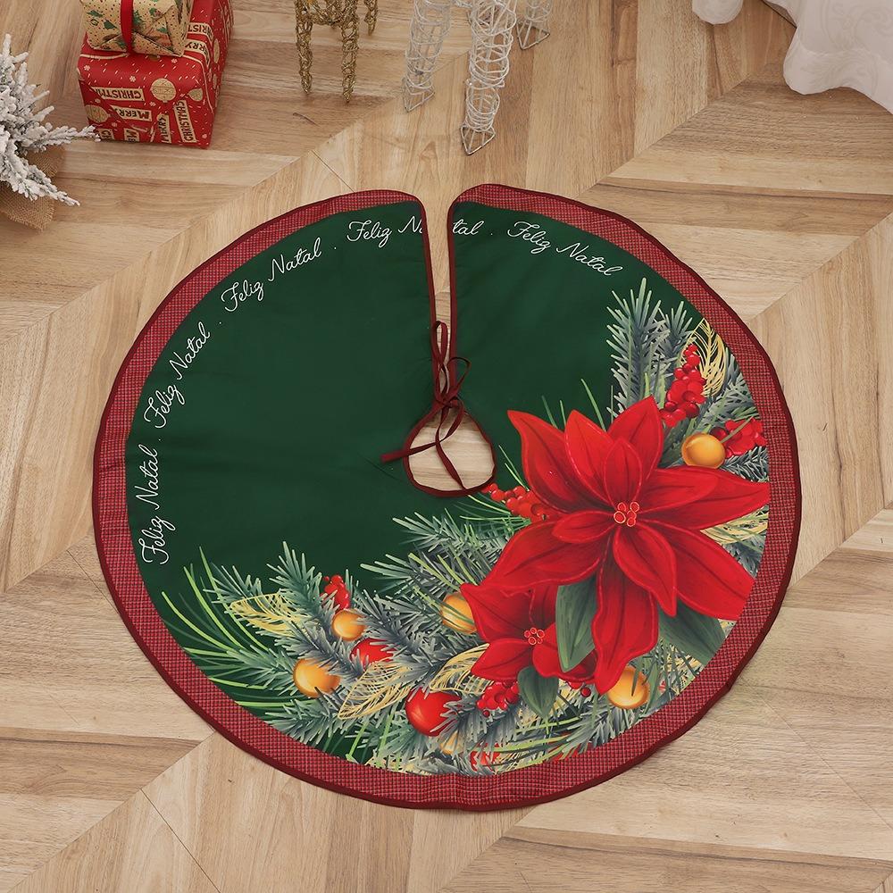 Merry Christmas Round Christmas Tree Skirt Creative Carpet Floor Mat New Christmas Base Cover