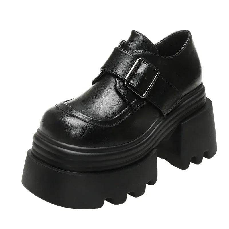 

Мода 10 см каблуки Массивные кроссовки Зима Осень Женские Теплые Снежные Ботинки Удобная Повседневная Кожаная Обувь Плюшевая Платформа Спортивные Кроссовки 34 чёрный