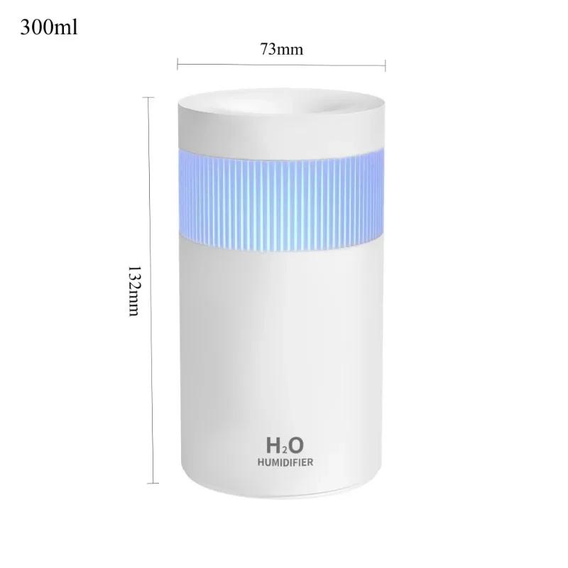 Mini 300ml Portable Air Humidifier USB Desktop Humidifier with Mute Air Atomization and Mist Maker Lights for Car Home Bedro
