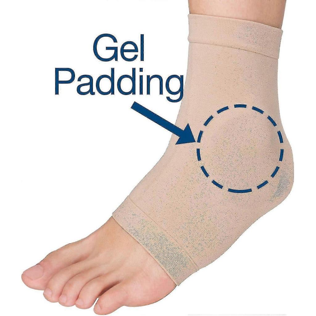 Ankle Bone Protection Socks Malleolar Sleeves With Gel Pads For Boots, Skates, Splints, Braces - 1 Pair
