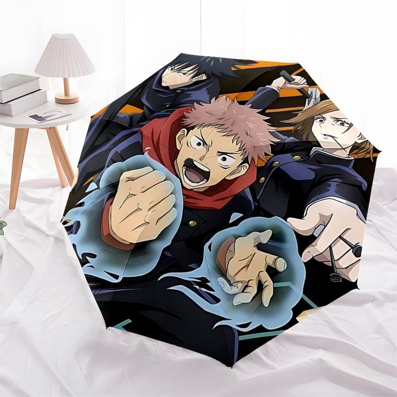 

1pc Kagome Masked Warrior UmbrellaAuto-Open Close, Portable Tri-Fold Design with Iron Frame, Outdoor, Gift for Fans, Travelers, Daily Use.K015